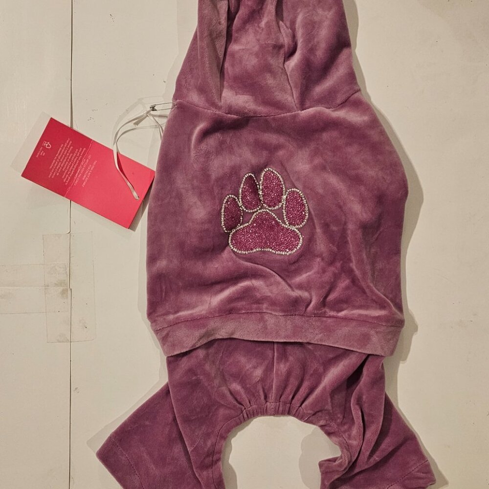 Isaac Mizrahi New YorK Purple Dog Velvet Track Suit - New